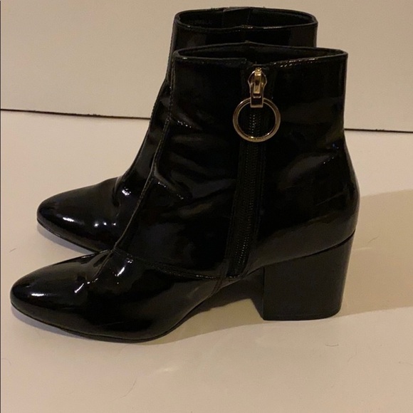 Topshop black patent-look ankle boots size 6.5 - Picture 3 of 5